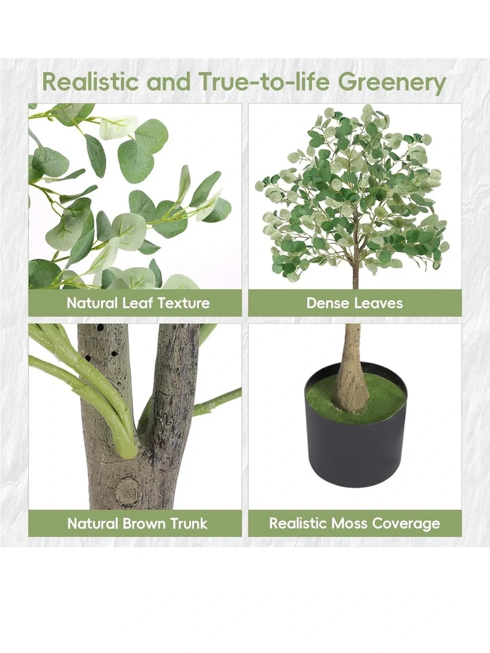 NWT Green Eucalyptus Artificial Tree - Home Accents 6 ft Indoor Decor